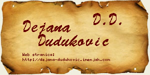 Dejana Duduković vizit kartica